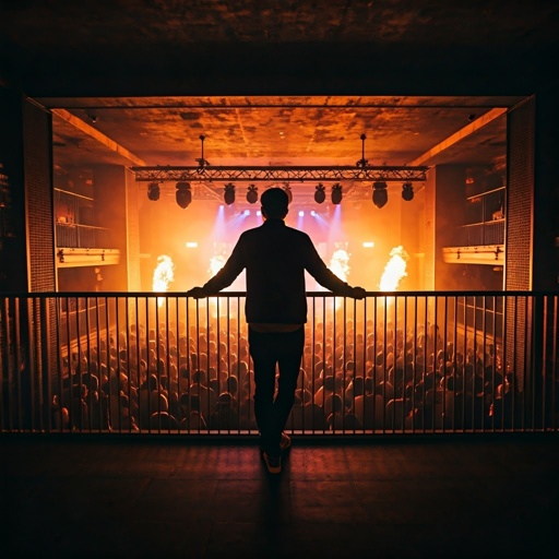 Photo,Of,A,Person,On,A,Balcony,Overlooking,A,Crowded