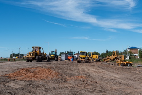 Fleet,Of,Heavy,Road,Construction,Machinery,Parked,At,Open,Air